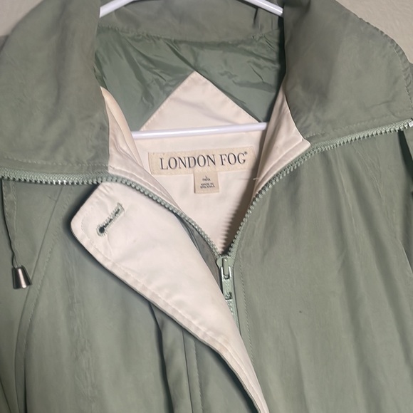London Fog Jacket Sz L Green Detachable hood - Picture 2 of 3